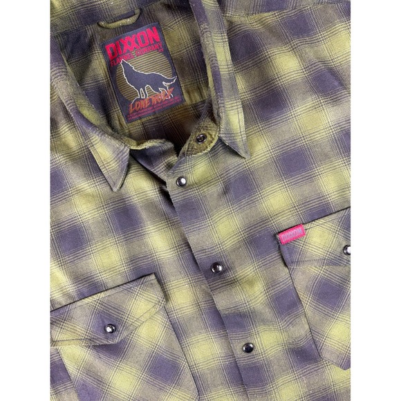 Dixxon Flannel Company Lone Wolf Shirt Mens 4X Green Black Plaid Long Sleeve